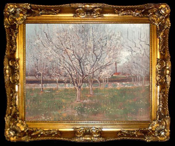 framed  Vincent Van Gogh Orchard in Blossom (nn04), ta009-2